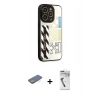 MARSİLYAN™- iPhone 12 Pro Kılıf Odak Klasik Serisi - Şeffaf Uv Polymer Nano Ekran Koruyucu + Renkli Kamera Lens Koruma Cam - YL