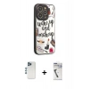 MARSİLYAN™- iPhone 12 Pro Kılıf Odak Klasik Serisi - Şeffaf Uv Polymer Nano Ekran Koruyucu + Shine Kamera Lens - MI