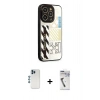 MARSİLYAN™- iPhone 12 Pro Kılıf Odak Klasik Serisi - Şeffaf Uv Polymer Nano Ekran Koruyucu + Shine Kamera Lens - MI