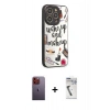 MARSİLYAN™- iPhone 12 Pro Kılıf Odak Klasik Serisi - Şeffaf Uv Polymer Nano Ekran Koruyucu + Neon Fosforlu Kamera Lens - TU