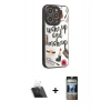 MARSİLYAN™- iPhone 12 Pro Kılıf Odak Klasik Serisi - Siyah 34D Hayalet Izgaralı Cam + Kamera Lens Koruma Cam - SF