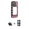 MARSİLYAN™- iPhone 12 Pro Kılıf Odak Klasik Serisi - Siyah 34D Hayalet Izgaralı Cam + Kamera Lens Koruma Cam - SF