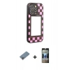 MARSİLYAN™- iPhone 12 Pro Kılıf Odak Klasik Serisi - Siyah 34D Hayalet Izgaralı Cam + Metal Kamera Lens Koruma Cam - MR