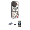 MARSİLYAN™- iPhone 12 Pro Kılıf Odak Klasik Serisi - Siyah 34D Hayalet Izgaralı Cam + Renkli Kamera Lens Koruma Cam - PE