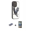MARSİLYAN™- iPhone 12 Pro Kılıf Odak Klasik Serisi - Siyah 34D Hayalet Izgaralı Cam + Renkli Kamera Lens Koruma Cam - PE