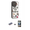 MARSİLYAN™- iPhone 12 Pro Kılıf Odak Klasik Serisi - Siyah 34D Hayalet Izgaralı Cam + Renkli Kamera Lens Koruma Cam - TU