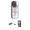 MARSİLYAN™- iPhone 12 Pro Kılıf Odak Klasik Serisi - Siyah 34D Hayalet Izgaralı Cam + Renkli Kamera Lens Koruma Cam - TU