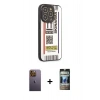 MARSİLYAN™- iPhone 12 Pro Kılıf Odak Klasik Serisi - Siyah 34D Hayalet Izgaralı Cam + Neon Fosforlu Kamera Lens - SI