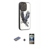 MARSİLYAN™- iPhone 12 Pro Kılıf Odak Klasik Serisi - Siyah 34D Hayalet Izgaralı Cam + Renkli Kamera Lens Koruma Cam - SI