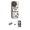 MARSİLYAN™- iPhone 12 Pro Kılıf Odak Klasik Serisi - Siyah 34D Hayalet Izgaralı Cam + Renkli Kamera Lens Koruma Cam - SI