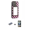 MARSİLYAN™- iPhone 12 Pro Kılıf Odak Klasik Serisi - Siyah 34D Hayalet Izgaralı Cam + Renkli Kamera Lens Koruma Cam - SI
