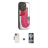 MARSİLYAN™- iPhone 12 Pro Kılıf Odak Klasik Serisi - Siyah 34D Hayalet Izgaralı Cam + Shine Kamera Lens - GD