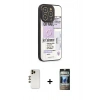 MARSİLYAN™- iPhone 12 Pro Kılıf Odak Klasik Serisi - Siyah 34D Hayalet Izgaralı Cam + Shine Kamera Lens - GD
