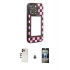 MARSİLYAN™- iPhone 12 Pro Kılıf Odak Klasik Serisi - Siyah 34D Hayalet Izgaralı Cam + Shine Kamera Lens - GD
