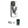 MARSİLYAN™- iPhone 12 Pro Kılıf Odak Klasik Serisi - Siyah 360 Mat Full Body Arka Koruyucu + Rainbow Kamera Lens Koruma Cam - GD