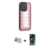 MARSİLYAN™- iPhone 12 Pro Kılıf Odak Klasik Serisi - Siyah 360 Mat Full Body Arka Koruyucu + Rainbow Kamera Lens Koruma Cam - GD