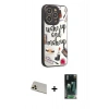 MARSİLYAN™- iPhone 12 Pro Kılıf Odak Klasik Serisi - Siyah 360 Mat Full Body Arka Koruyucu + Rainbow Kamera Lens Koruma Cam - GD