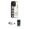 MARSİLYAN™- iPhone 12 Pro Kılıf Odak Klasik Serisi - Siyah 360 Mat Full Body Arka Koruyucu + Rainbow Kamera Lens Koruma Cam - GD