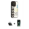 MARSİLYAN™- iPhone 12 Pro Kılıf Odak Klasik Serisi - Siyah 360 Mat Full Body Arka Koruyucu + Kamera Lens Koruma Cam - SF