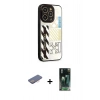 MARSİLYAN™- iPhone 12 Pro Kılıf Odak Klasik Serisi - Siyah 360 Mat Full Body Arka Koruyucu + Renkli Kamera Lens Koruma Cam - PE