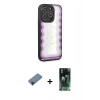 MARSİLYAN™- iPhone 12 Pro Kılıf Odak Klasik Serisi - Siyah 360 Mat Full Body Arka Koruyucu + Shine Kamera Lens Koruma Cam - SH