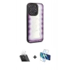 MARSİLYAN™- iPhone 12 Pro Kılıf Odak Klasik Serisi - Siyah 3D Antistatik Cam Ekran Koruyucu + Kamera Lens Koruma Cam - SF
