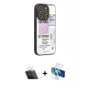 MARSİLYAN™- iPhone 12 Pro Kılıf Odak Klasik Serisi - Siyah 3D Antistatik Cam Ekran Koruyucu + Kamera Lens Koruma Cam - SF