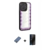 MARSİLYAN™- iPhone 12 Pro Kılıf Odak Klasik Serisi - Siyah 3D Antistatik Hayalet Cam Ekran Koruyucu + Metal Kamera Lens Koruma Cam - AKYL
