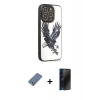 MARSİLYAN™- iPhone 12 Pro Kılıf Odak Klasik Serisi - Siyah 3D Antistatik Hayalet Cam Ekran Koruyucu + Metal Kamera Lens Koruma Cam - AKYL