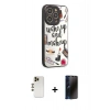 MARSİLYAN™- iPhone 12 Pro Kılıf Odak Klasik Serisi - Siyah 3D Antistatik Hayalet Cam Ekran Koruyucu + Shine Kamera Lens - GD
