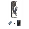 MARSİLYAN™- iPhone 12 Pro Kılıf Odak Klasik Serisi - Siyah 3D Antistatik Hayalet Cam Ekran Koruyucu + Metal Kamera Lens Koruma Cam - MI