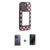MARSİLYAN™- iPhone 12 Pro Kılıf Odak Klasik Serisi - Siyah 3D Antistatik Hayalet Cam Ekran Koruyucu + Neon Fosforlu Kamera Lens - MI