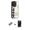MARSİLYAN™- iPhone 12 Pro Kılıf Odak Klasik Serisi - Siyah 3D Antistatik Hayalet Cam Ekran Koruyucu + Metal Kamera Lens Koruma Cam - MR