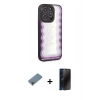 MARSİLYAN™- iPhone 12 Pro Kılıf Odak Klasik Serisi - Siyah 3D Antistatik Hayalet Cam Ekran Koruyucu + Metal Kamera Lens Koruma Cam - MR