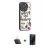 MARSİLYAN™- iPhone 12 Pro Kılıf Odak Klasik Serisi - Siyah 3D Antistatik Hayalet Cam Ekran Koruyucu + Kamera Lens Koruma Cam - SF