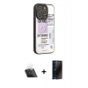 MARSİLYAN™- iPhone 12 Pro Kılıf Odak Klasik Serisi - Siyah 3D Antistatik Hayalet Cam Ekran Koruyucu + Kamera Lens Koruma Cam - SF