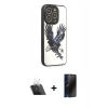 MARSİLYAN™- iPhone 12 Pro Kılıf Odak Klasik Serisi - Siyah 3D Antistatik Hayalet Cam Ekran Koruyucu + Kamera Lens Koruma Cam - SF