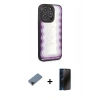 MARSİLYAN™- iPhone 12 Pro Kılıf Odak Klasik Serisi - Siyah 3D Antistatik Hayalet Cam Ekran Koruyucu + Shine Kamera Lens Koruma Cam - SH