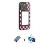 MARSİLYAN™- iPhone 12 Pro Kılıf Odak Klasik Serisi - Siyah 3D Antistatik Seramik Nano Ekran Koruyucu + Mavi Metal Kamera Lens Koruma Cam