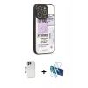 MARSİLYAN™- iPhone 12 Pro Kılıf Odak Klasik Serisi - Siyah 3D Antistatik Seramik Nano Ekran Koruyucu + Shine Kamera Lens - MI