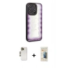 MARSİLYAN™- iPhone 12 Pro Kılıf Odak Klasik Serisi - Siyah 6D Mat Seramik Hayalet Nano Ekran Koruyucu + Shine Kamera Lens - GD