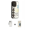 MARSİLYAN™- iPhone 12 Pro Kılıf Odak Klasik Serisi - Siyah 6D Mat Seramik Hayalet Nano Ekran Koruyucu + Shine Kamera Lens - GS