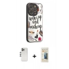 MARSİLYAN™- iPhone 12 Pro Kılıf Odak Klasik Serisi - Siyah 6D Mat Seramik Hayalet Nano Ekran Koruyucu + Shine Kamera Lens - GS