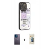 MARSİLYAN™- iPhone 12 Pro Kılıf Odak Klasik Serisi - Siyah 6D Mat Seramik Hayalet Nano Ekran Koruyucu + Neon Fosforlu Kamera Lens - MI