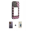 MARSİLYAN™- iPhone 12 Pro Kılıf Odak Klasik Serisi - Siyah 6D Mat Seramik Hayalet Nano Ekran Koruyucu + Neon Fosforlu Kamera Lens - SI