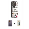 MARSİLYAN™- iPhone 12 Pro Kılıf Odak Klasik Serisi - Siyah 6D Mat Seramik Hayalet Nano Ekran Koruyucu + Neon Fosforlu Kamera Lens - SI