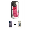 MARSİLYAN™- iPhone 12 Pro Kılıf Odak Klasik Serisi - Siyah 6D Mat Seramik Hayalet Nano Ekran Koruyucu + Neon Fosforlu Kamera Lens - MI