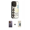 MARSİLYAN™- iPhone 12 Pro Kılıf Odak Klasik Serisi - Siyah 6D Mat Seramik Hayalet Nano Ekran Koruyucu + Neon Fosforlu Kamera Lens - SI