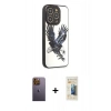 MARSİLYAN™- iPhone 12 Pro Kılıf Odak Klasik Serisi - Siyah 6D Mat Seramik Hayalet Nano Ekran Koruyucu + Neon Fosforlu Kamera Lens - SI