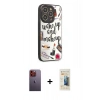 MARSİLYAN™- iPhone 12 Pro Kılıf Odak Klasik Serisi - Siyah 6D Mat Seramik Hayalet Nano Ekran Koruyucu + Turuncu Neon Fosforlu Kamera Lens